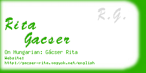 rita gacser business card